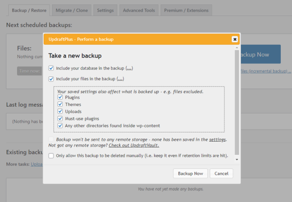 How to back up your WordPress site (step-by-step guide) - TeamUpdraft