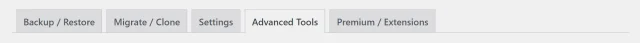 UpdraftPlus 'Advanced tools' tab
