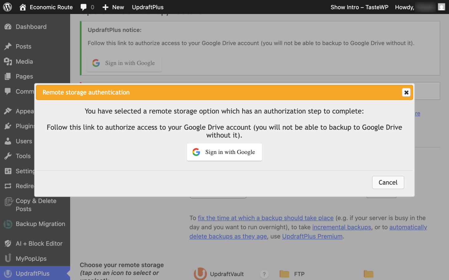 How to backup WordPress to Google Drive automatically - TeamUpdraft