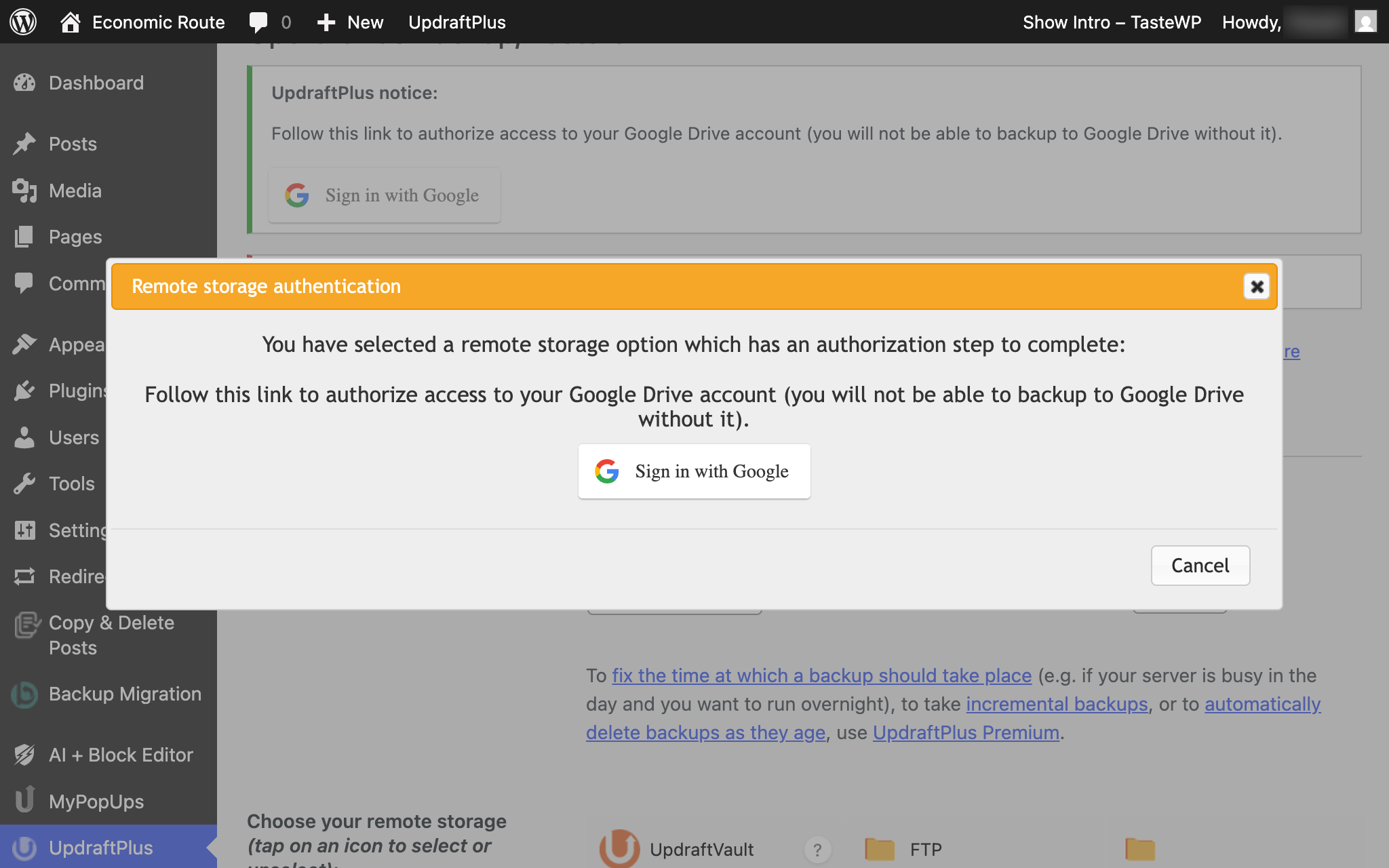 How to backup WordPress to Google Drive automatically - TeamUpdraft