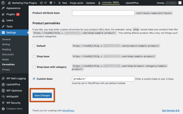 Save permalink settings without making any changes