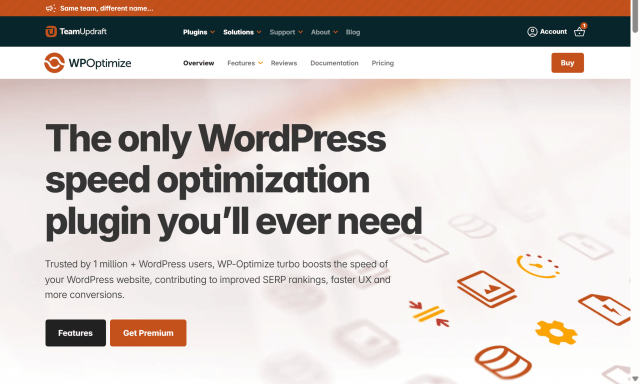 WP-Optimize WordPress plugin homepage