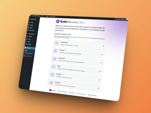 Solid security plugin dashboard