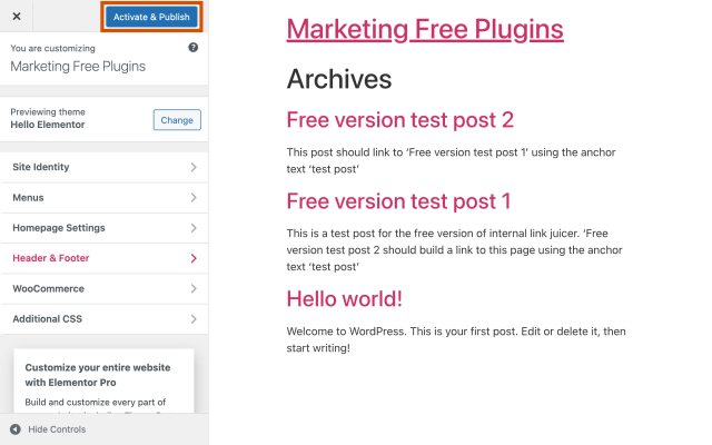 Activating a theme in WordPress