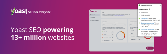 Yoast SEO plugin banner in WordPress