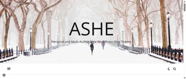 Screenshot of Ashe theme homepage