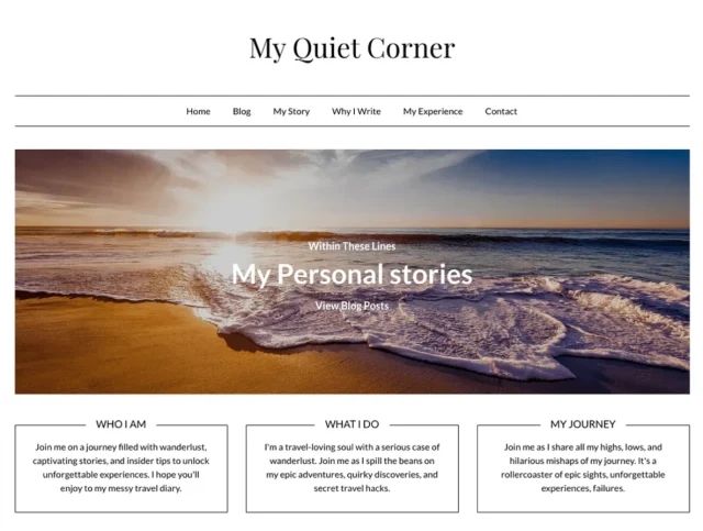Screenshot of Calm mini theme homepage