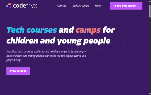 Screenshot of Codefryx homepage