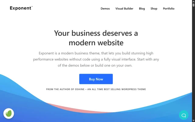 Exponent theme home page screenshot