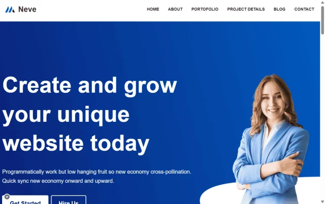 neve theme homepage screenshot