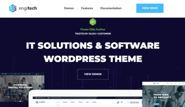 Screenshot of Engitech theme homepage