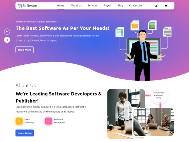 Screenshot of SaaS Software Technology theme homepage