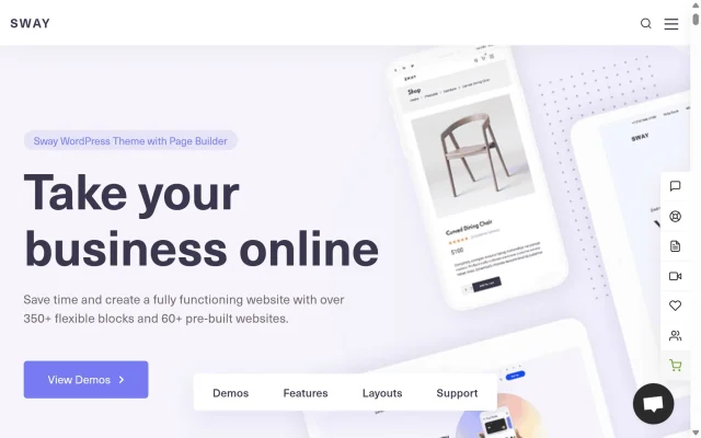 Sway theme homepage screenshot