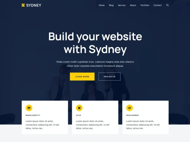 Sydney theme homepage screenshot