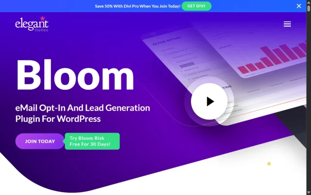Screenshot of Bloom plugin homepage