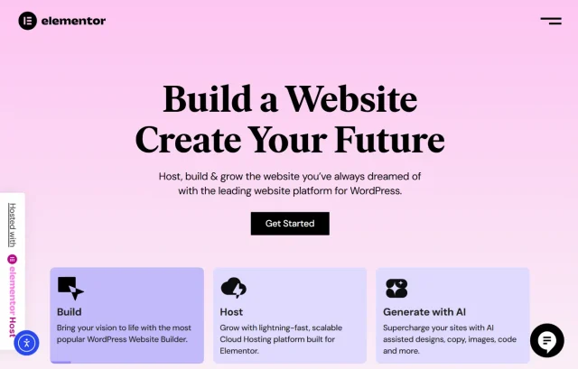 Screenshot of Elementor Homepage