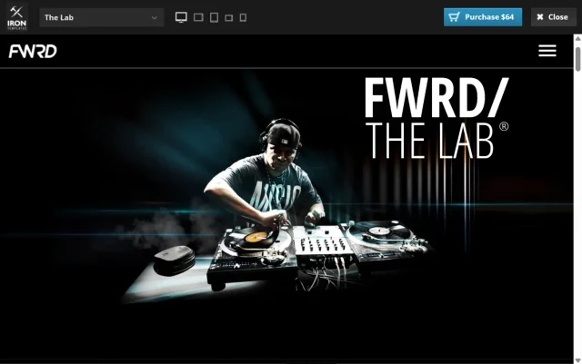 Screenshot of FWRD theme homepage