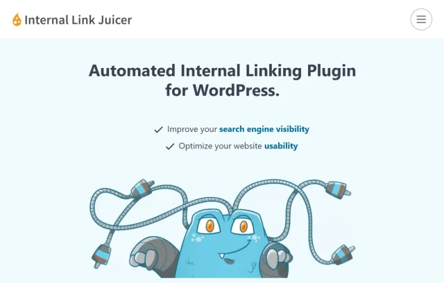 Screenshot of Internal Link Juicer Homepage