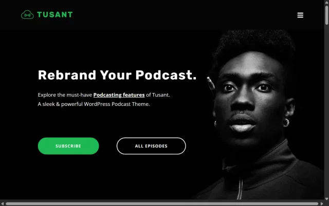 Screenshot of Tusant theme homepage