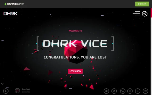 Screenshot of Vice theme homepage