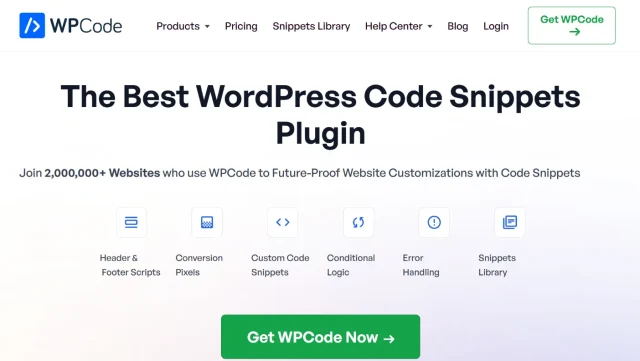 Screenshot of Fluent Snippets Homepage