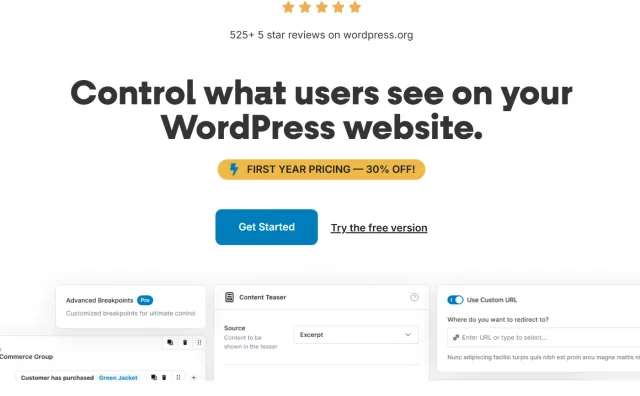 Screenshot of Content Control Homepage