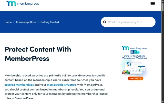 Screenshot of Member Press Homepage