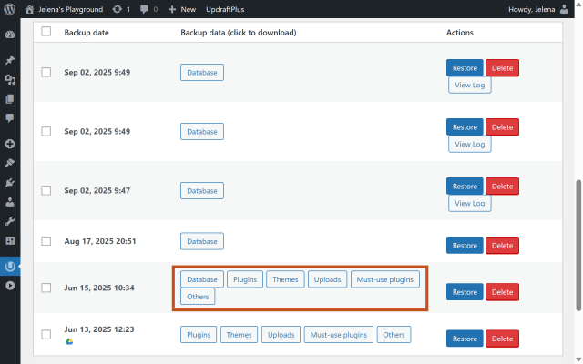 How to download backup files in UpdraftPlus plugin