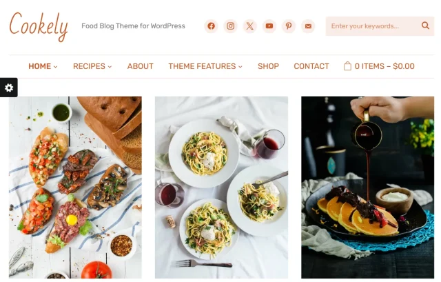 Screenshot of Cookely Theme Homepage