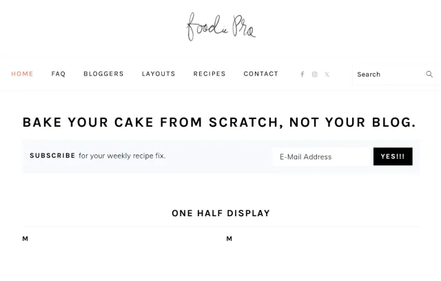 Screenshot of FoodiePro Theme Homepage