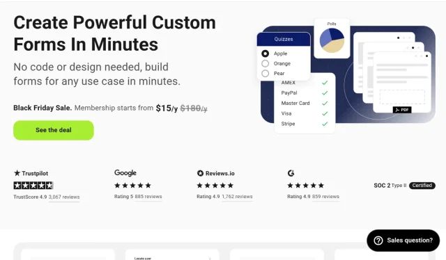 Screenshot of Forminator Plug-in Homepage