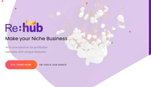 Screenshot of ReHub theme homepage