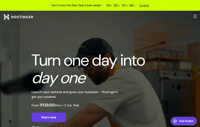 Hostinger homepage screeenshot