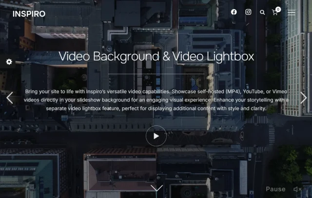 Inspiro theme homepage screenshot