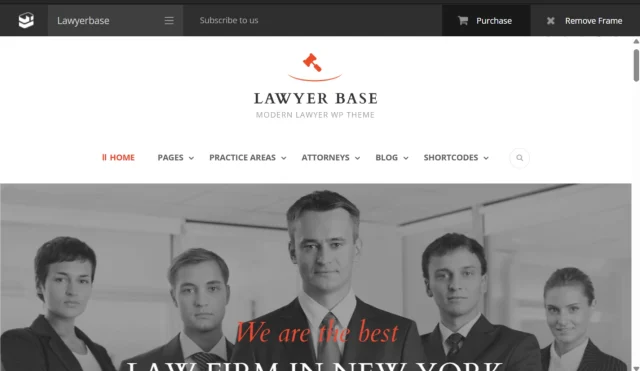 LawyerBase theme homepage screenshot
