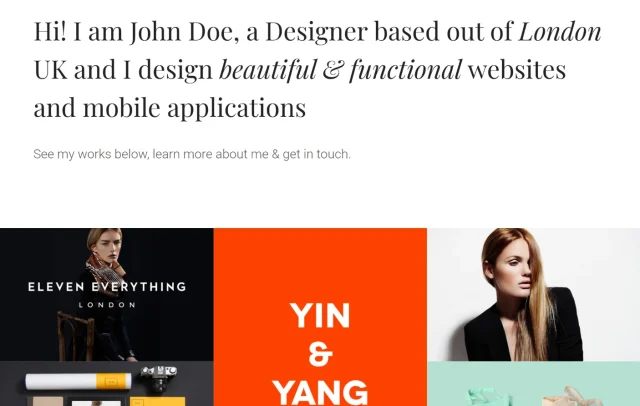 Oshine theme homepage screenshot