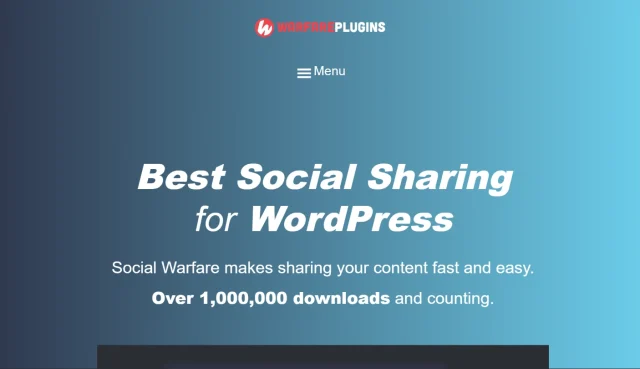 Social Warfare plug-in homepage screenshot