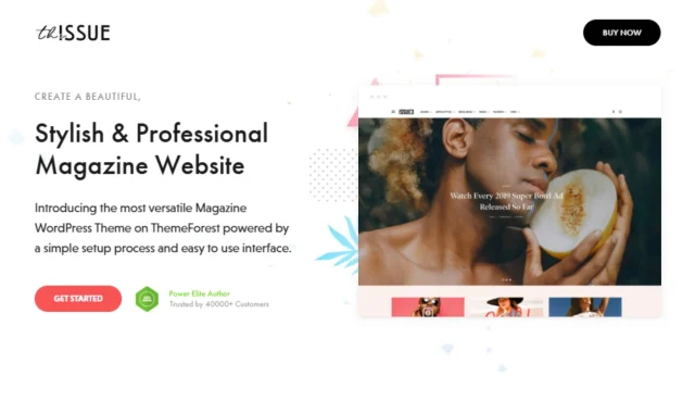 The Issue theme homepage screenshot