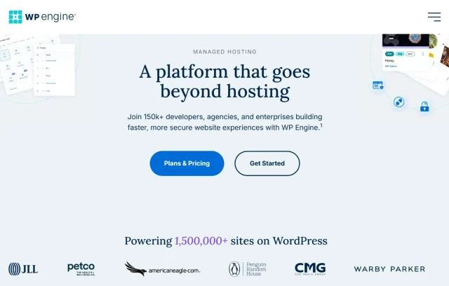 WPEngine hosting homepage screenshot