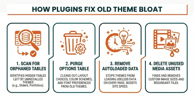 AI Generated illustration of how plugins fix old theme bloat