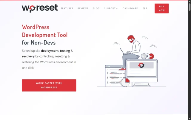 Screenshot of WPreset homepage