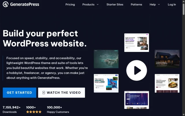 Screenshot of New GeneratePress theme homepage