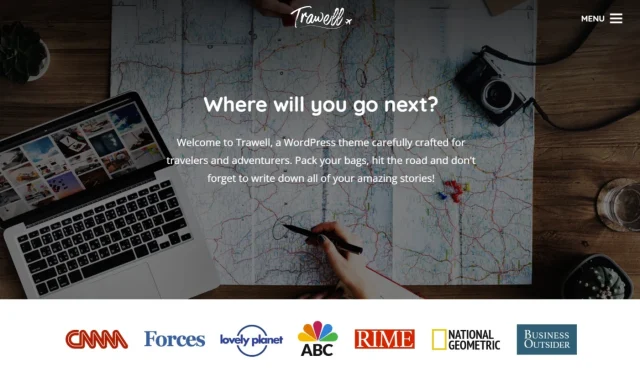 Screenshot of Trawell theme homepage