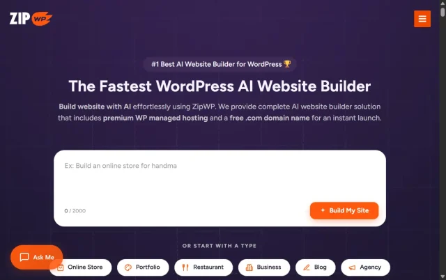 Screenshot of the ZP WP AI Builder