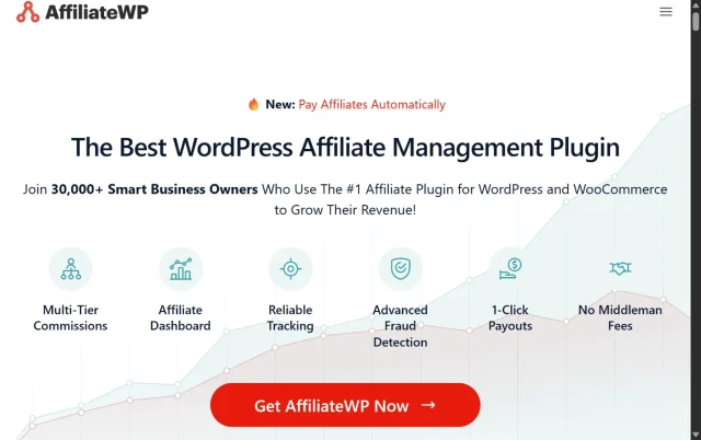 Screenshot of the AffiliateWP Plugin homepage