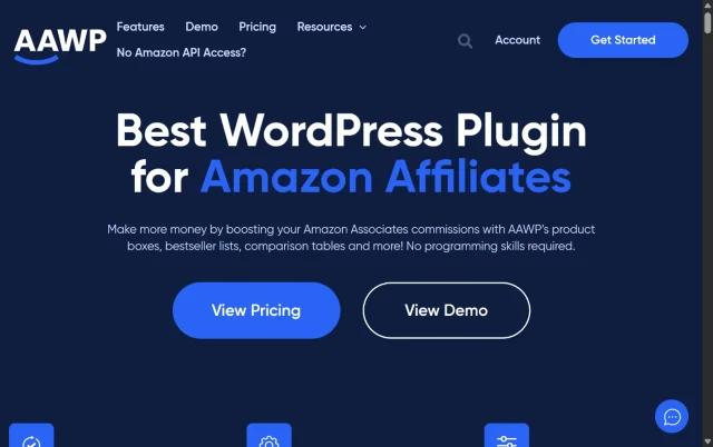 Screenshot of the AAWP plugin homepage