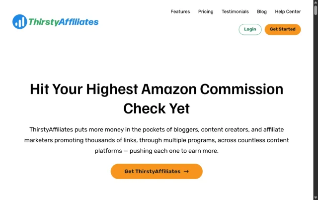 Screenshot of the Thirsty Affiliated plugin homepage